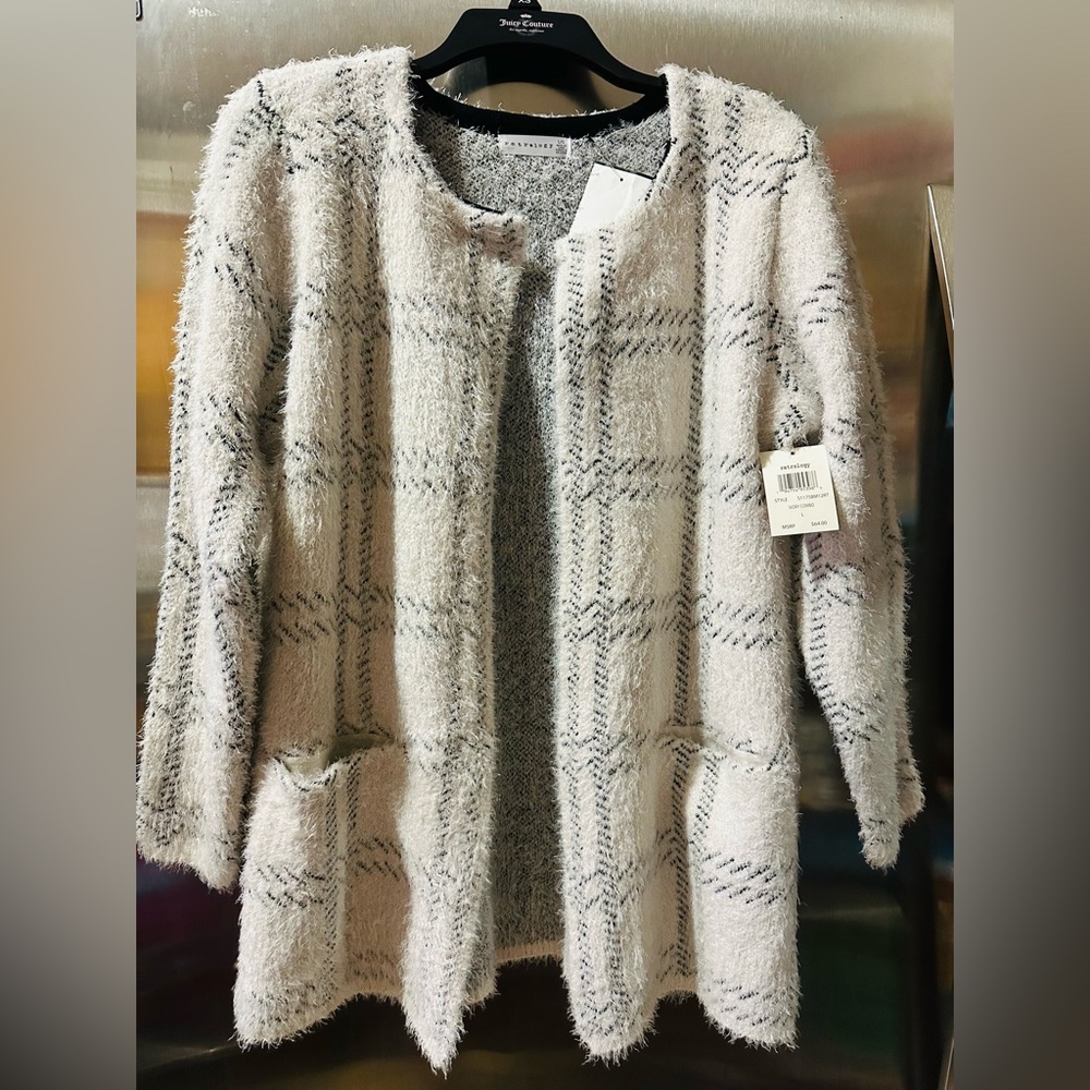 Retrology Elegant Plaid Women's Cardigan